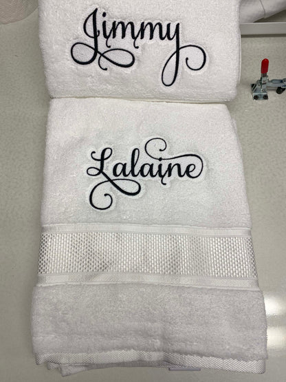 LuxeSoft Embroidered Bath Towel