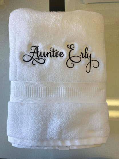 LuxeSoft Embroidered Bath Towel