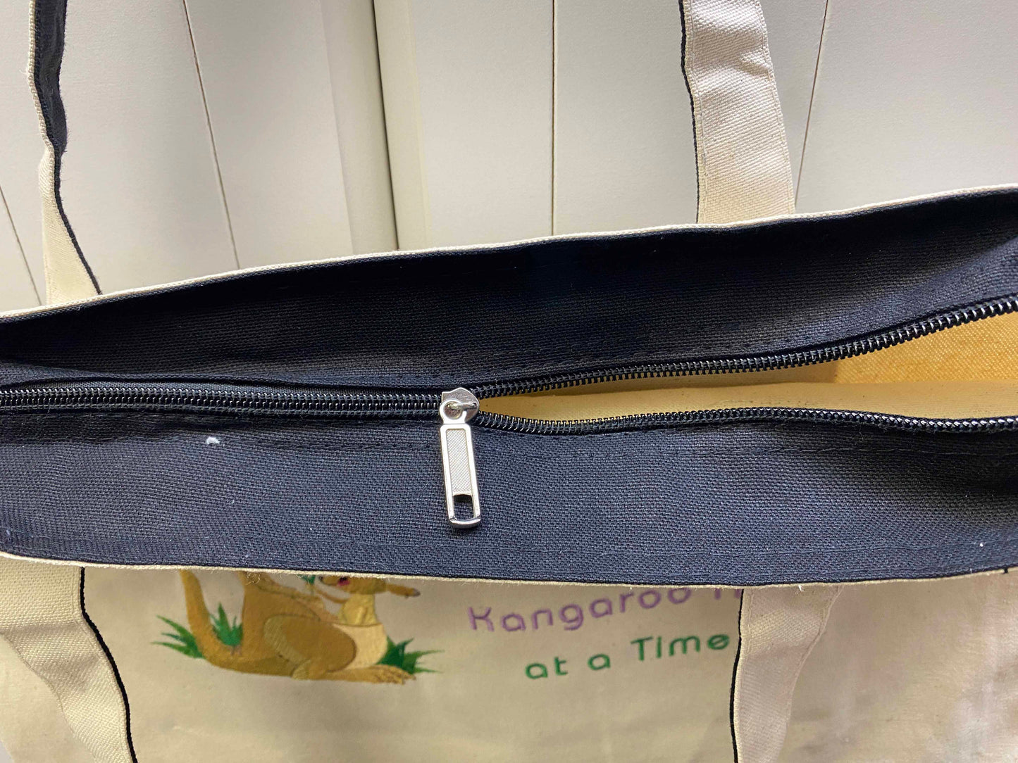 Kangaroo Hug Embroidered Tote Bag