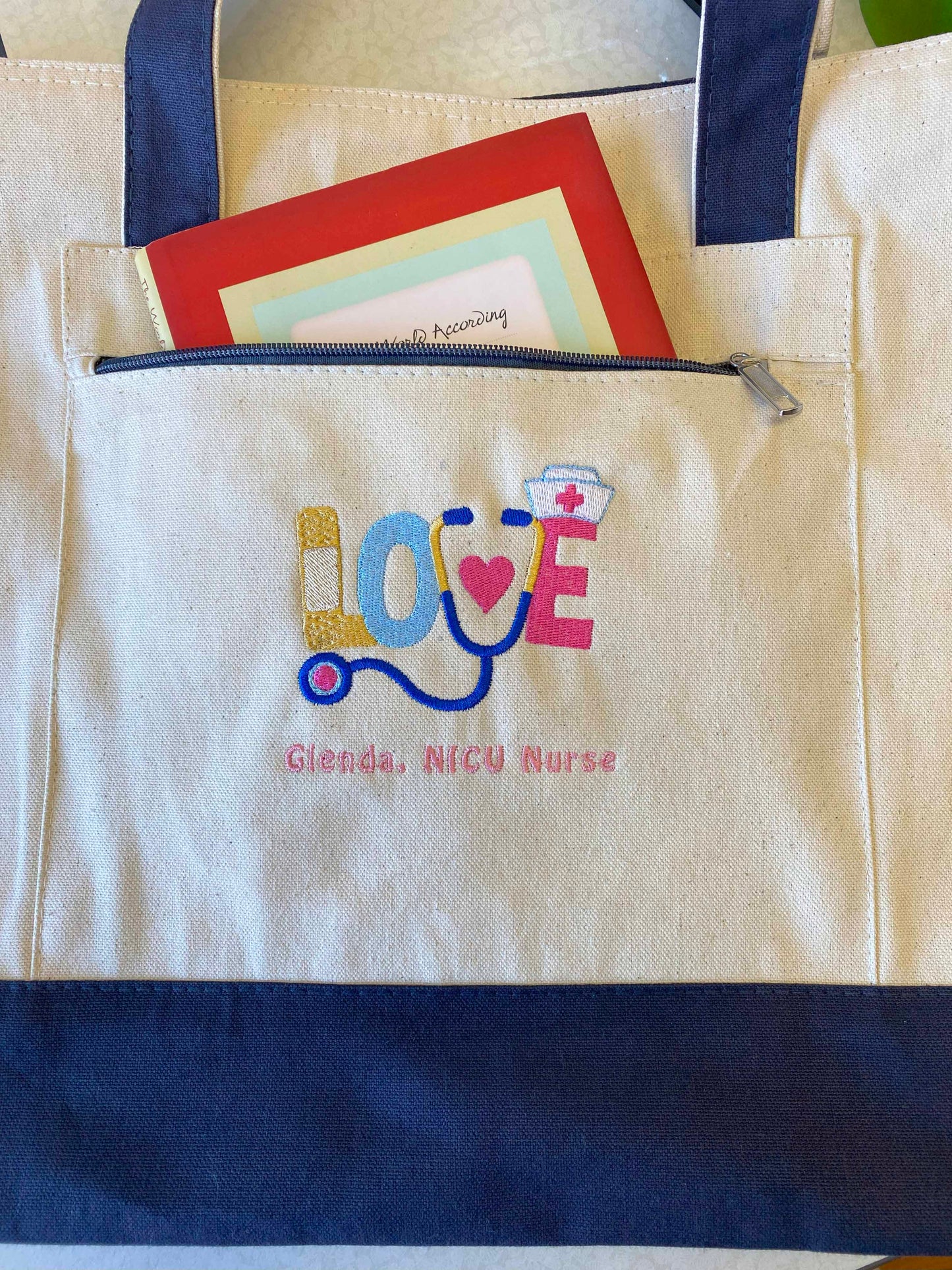 Kangaroo Hug Embroidered Tote Bag